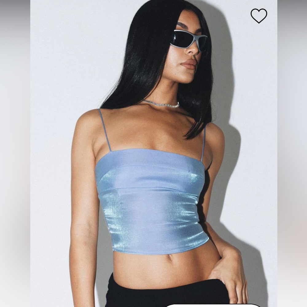 Princess Polly White Rabbit Top- Blue